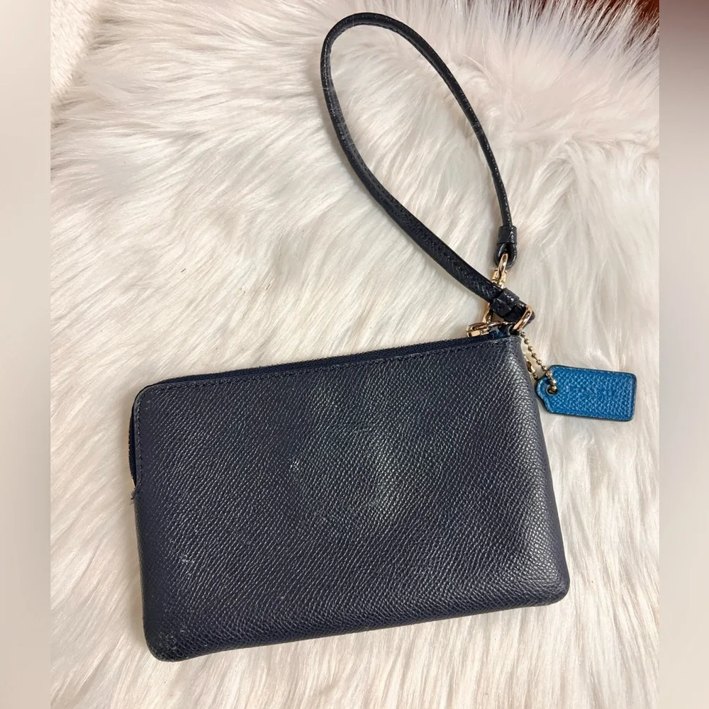 Coach Navy and Teal Wristlet - Picture 5 of 7